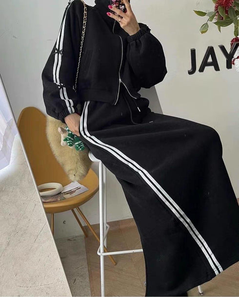 Winter Crop Jacket With Long Skirts